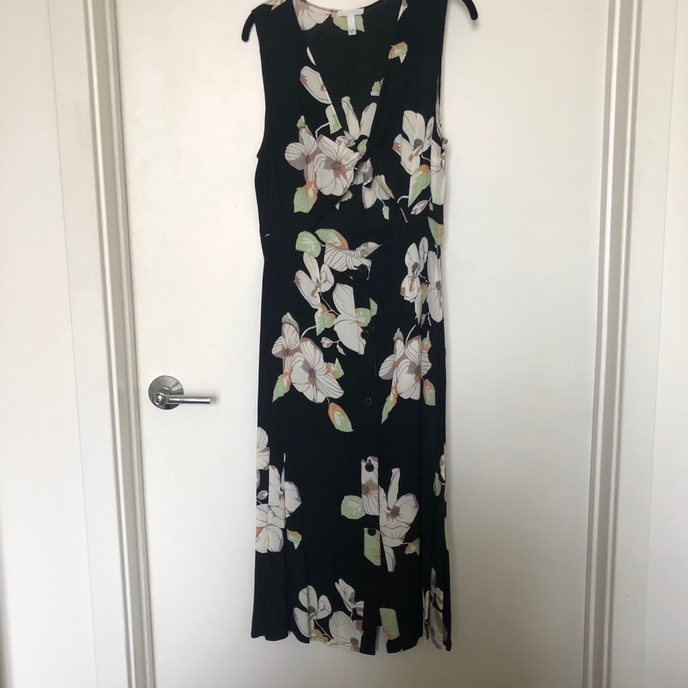 Leith Floral Tie Front Midi Dress